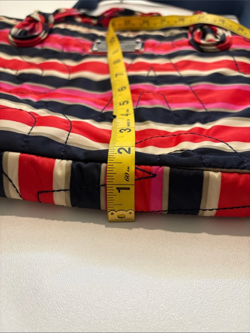 Marc by Marc Jacobs Workwear Striped Laptop Bag - Red, Black & Cream